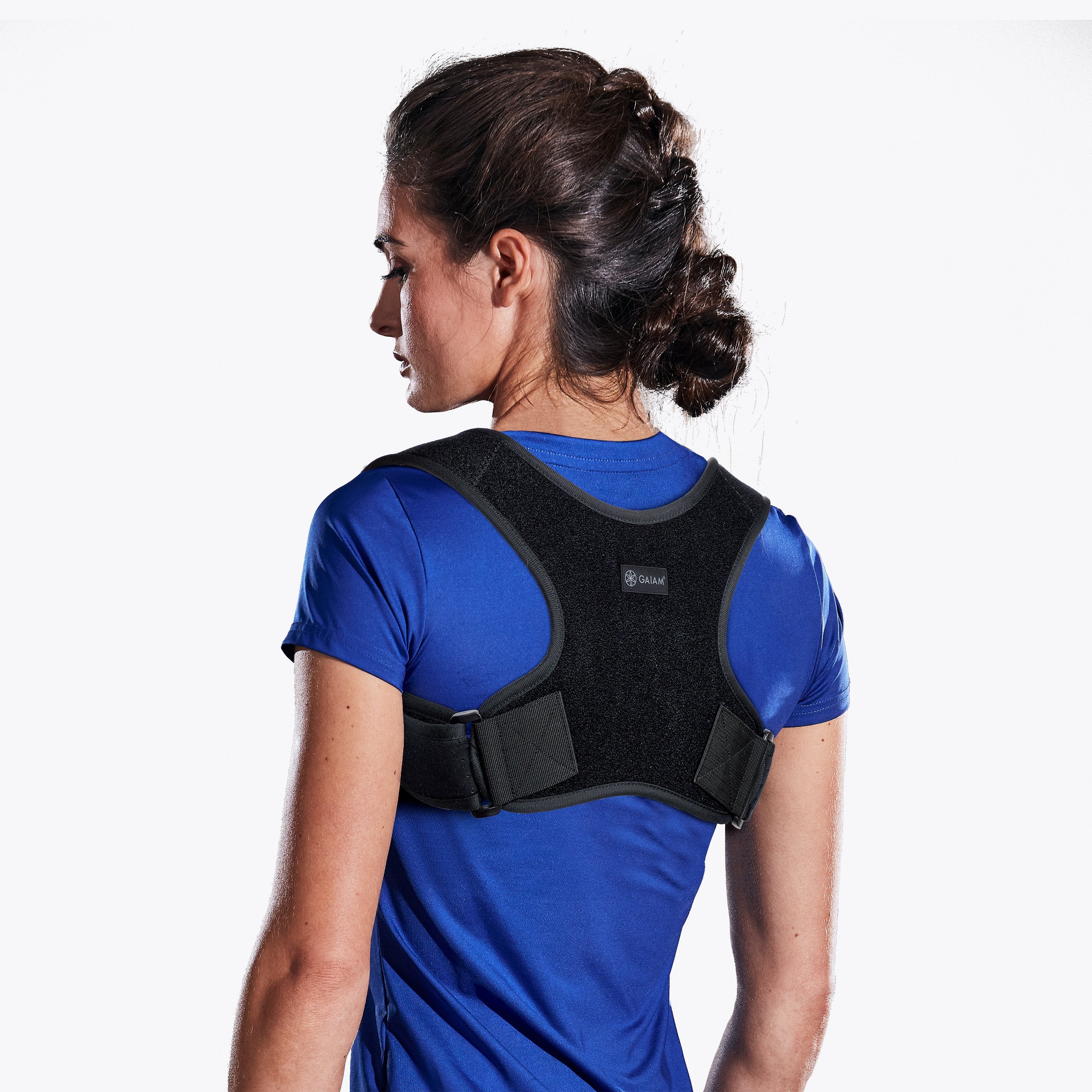 restore neoprene posture corrector on female model